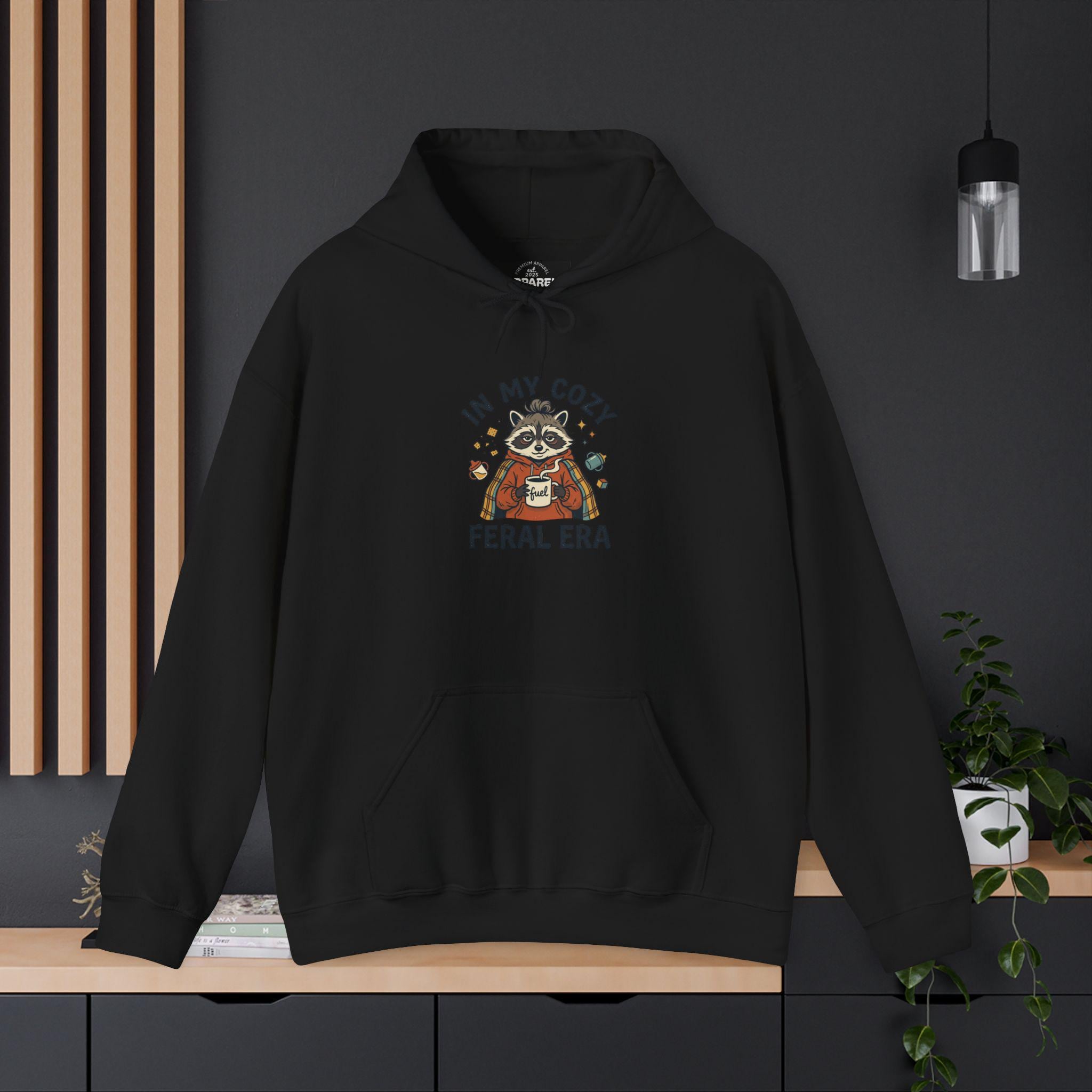Cozy Feral Era Raccoon Hoodie | Chaotic Introvert Humor Sweatshirt