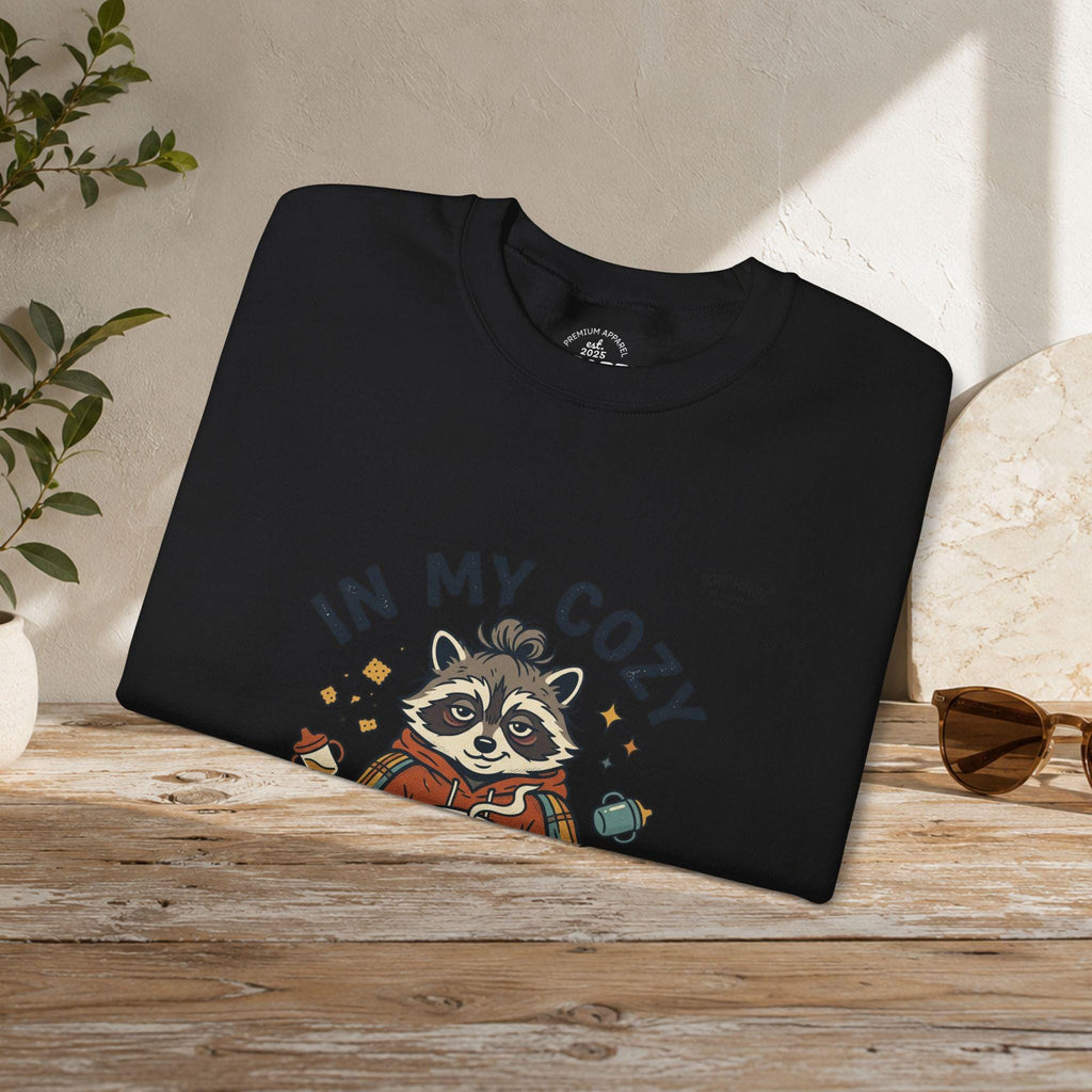 Cozy Raccoon Crewneck Sweatshirt | Vintage Mascot, Feral Era Meme Wear