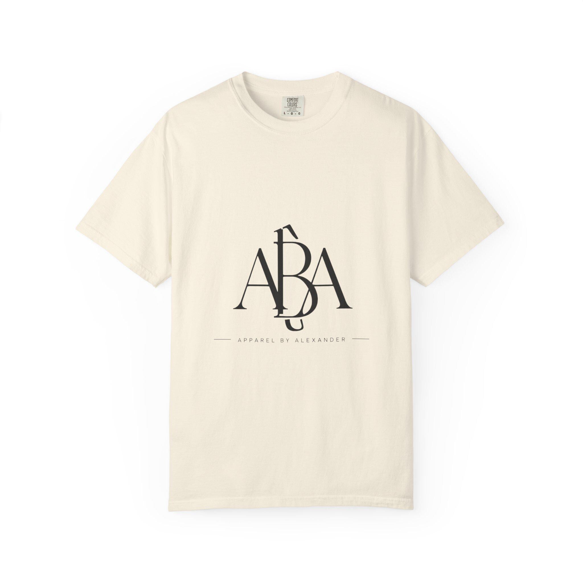 ABA Monogram Logo T-Shirt | Minimal Typography, Black Script Print