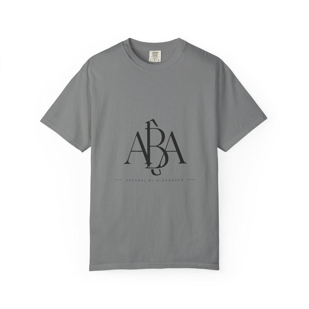 ABA Monogram Logo T-Shirt | Minimal Typography, Black Script Print